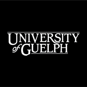 University of Guelph logo, white text on black background.